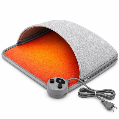 Produktbild von Fußwärmer Büro und Homeoffice, elektrische Fußheizmatte mit abnehmbarer Haube, 5 Temperaturstufen, Timer, Fußheizung 220 V