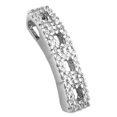 Produktbild von Anhänger 21x5mm mit Zirkonias glänzend rhodiniert Silber 925 silber 21x5mm