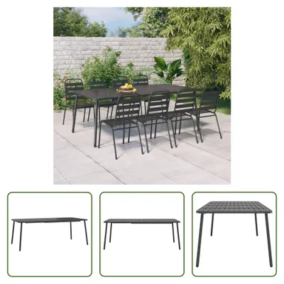 Produktbild von The Living Store Gartentisch Anthrazit 200x100x71 cm Stahl