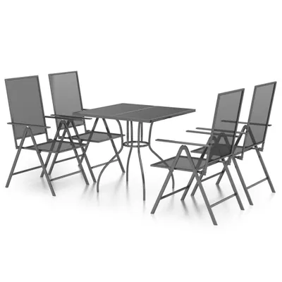 Produktbild von 5-tlg. Garten-Essgruppe Anthrazit Stahl