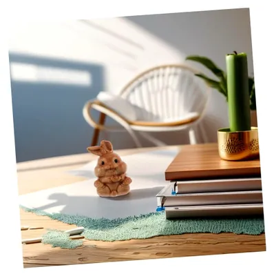 Produktbild von Holz Hase Dekofigur Miniatur Hasenfigur Schreibtischornament