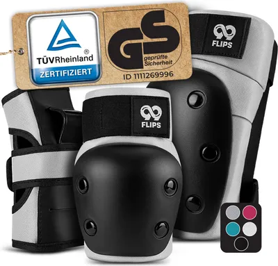 Obrázok produktu pre Sada chráničov pre dospelých skateboard inline korčuľovanie dámske a pánske chrániče s - chrániče rúk, chrániče kolien, chrániče lakťov teenagerov