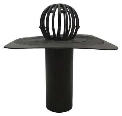 Flachdachablauf DN100 mit Laubfänger, Spezial-Hart-PVC
