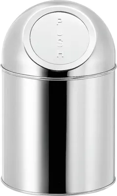 Produktbild von Tischabfalleimer Edelstahl 1L | Mini Mülleimer mit Push-Deckel | Abfallbehälter kompakt für Küche, Büro, Bad | runder Tisch Mülleimer rostfrei spülmaschinengeeignet