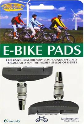 Produktbild von Kool-Stop Bremsschuhe T3 Supra 2 E-Bike V-Brake, L=66,5mm asymm., für Aluminiumfelgen, grau