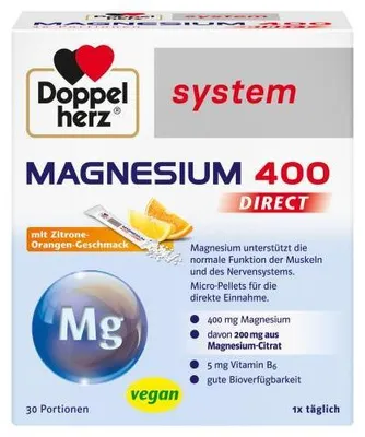 Obrázok produktu pre Doppelherz Magnesium 400 Direct system Pellets 30 ks