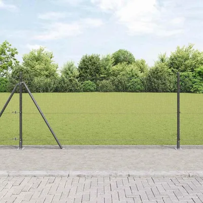 Imagen del producto de Maison Exclusive: Poste para valla. Gris, 25 x 0,8 metros (malla de 16 x 16 mm)