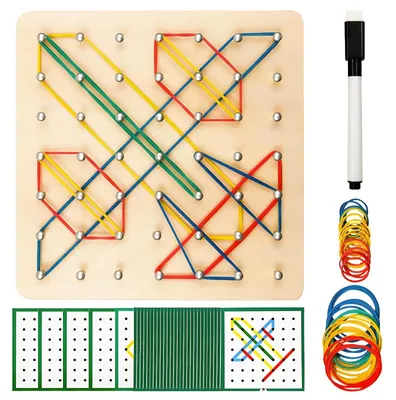 Immagine prodotto di Tavola geometrica in legno con carte attività per bambini