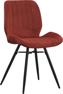 Produktbild von Happyment Esszimmerstuhl Hika – Esszimmerstuhl – Velvet – Metallbeine – Orange – Zithöhe 47cm