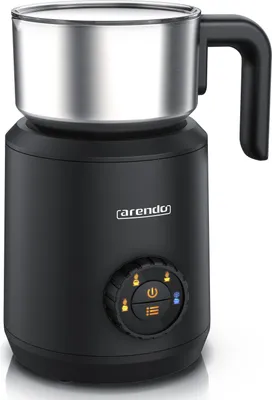 Produktbild von Arendo Milchaufschäumer elektrisch, 4in1 Induktion, warm & kalt Schaum, 400ml, Edelstahl, Latte Art, Milk, 550 W, spülmaschinengeeignet, Haferdrink, Kakao, Füllskala