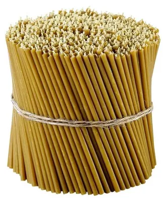 Bienenwachskerzen, 50 Stück, 16,5 cm, 200 g, tropffrei, gelb