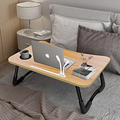 Immagine prodotto di Tavolino da letto Famanu per laptop – Tavolino pieghevole per la colazione con gambe pieghevoli
