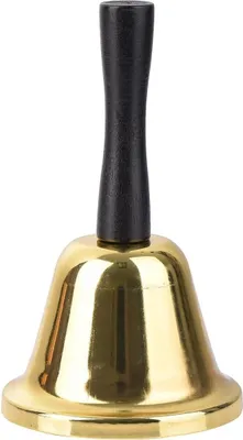 Produktbild von Handglocke, Teeglocke aus Metall, Servierglocke, goldene Handglocke, kleine Schulglocke für Erwachsene