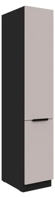 Produktbild von Küchen Hochschrank 40 cm ARONA Kaschmir beige + Schwarz matt Küchenzeile Küchenblock Küche