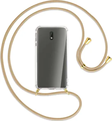 Produktbild von Handykette Backcover-Schutzhülle mit Band (Metall goldfarben) für Nokia 3 - caramel