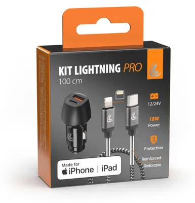 Immagine prodotto di Kit 2 in 1 Lightning Pro - Power Delivery - Qualcomm Quick Charge 3.0 - 12/24 V