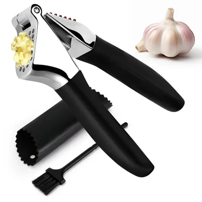 Produktbild von Knoblauchpresse aus Edelstahl mit ergonomischem Griff