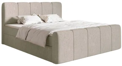 Produktbild von Selsey Cloudy II - Boxspringbett 180x200 cm, mit Bettkästen und Topper, Chenille Taupe