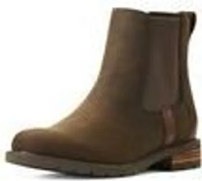 A single brown boot is shown against a white background.