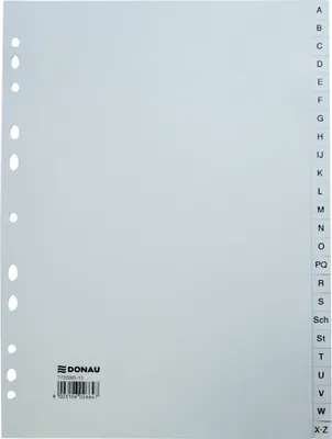 Produktbild von DONAU 7722095-13 Ordnerregister A-Z, 24-teilig, 22,5x29,7cm, grau