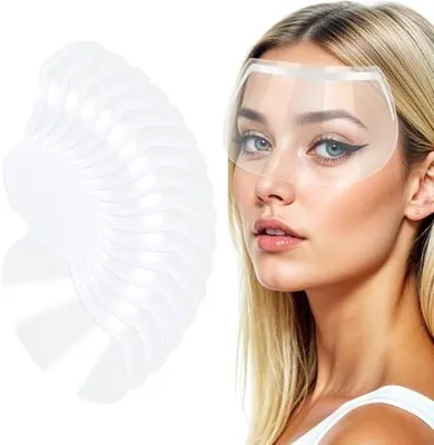 Produktbild von 50 Gesichtsschutzvisiere für Dusche und Haarpflege, transparenter Augenschutz nach Augenoperationen, M-förmiges Schutzvisier für Friseursalons und Wimpernverlängerungen