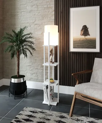 Produktbild von Opviq, Nora SMK, Stehlampen, Weiß, aus MDF, 21 x 21 x 135 cm