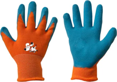 Produktbild von Kinder Arbeitshandschuhe mit Latexbeschichtung orange/blau 6