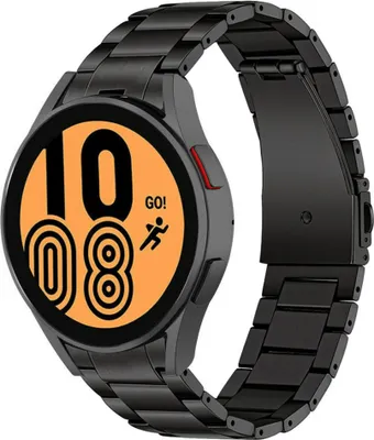 Produktbild von Strap-it Titanarmband - Kompatibel mit Samsung Galaxy Watch 4 Armband 44mm Ersatzarmband - Titanium - Hochwertiges Material - für Samsung Galaxy Armband Schwarz