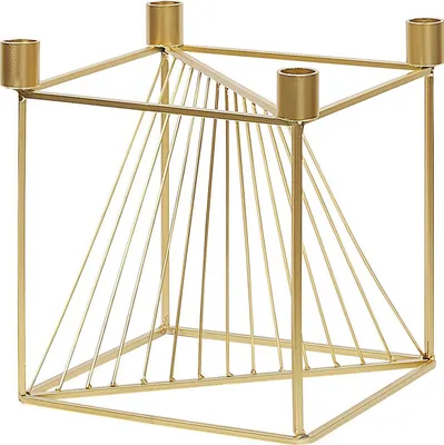 Produktbild von BELIANI Kerzenständer Gold Metall für 4 Kerzen quadratisch moderner Look Dekoartikel Dekoration Wohnzimmer Salon Innenbereich