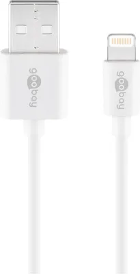 Produktbild von Goobay 40909 Lightning USB Lade- und Synchronisationskabel, 3 m, Weiß - MFi Kabel für Apple iPhone/iPad Weiß