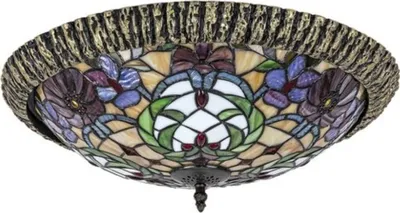 Immagine prodotto di Plafond Tiffany 44 cm E27 2x60W marrone rotondo Mirella 8087 Rabalux