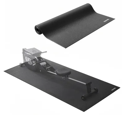 Image de Tapis de tapis de course VEVOR pour moquette Tapis de protection du sol (760 x 1525 mm) pour appareils de sport épaisseur 6 mm, tapis pour appareils d'entraînement pour tapis de course vélos d'appartement vélos couchés, protection du sol en PVC haute densité