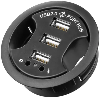 Immagine prodotto di goobay 3 vie USB 2.0 Hi-Speed HUB/distributore integrato + audio nero (1 blister)