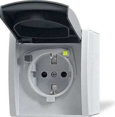 Produktbild von Busch-Jaeger 3120 EWB-53, Typ F, Grau, Weiß, IP44, CE, 230 V, 16 A