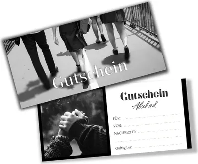Produktbild von itenga Geschenkgutschein Fotodesign - Motiv ABSCHIED Postkarte zum Ausfüllen  21,0 x 9,8 cm