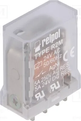 Zdjęcie produktu dla 1x przekaźnik: elektromagnetyczny, cewka: 24VAC, 5A / 250VAC, 10A, model: R2M-2012-23-5024, elektryczny