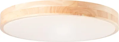 Zdjęcie produktu dla BRILLIANT Slimline LED lampa ścienna i sufitowa 49cm drewno jasne/białe Oświetlenie wewnętrzne | 1x 60W LED zintegrowane, 6300lm, 3000-6500K | Bezstopniowe ściemnianie za pomocą pilota zdalnego sterowania