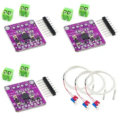 3x PT100 RTD Temperatursensor, 0,5 m Kabel, 3-Draht-Sonde