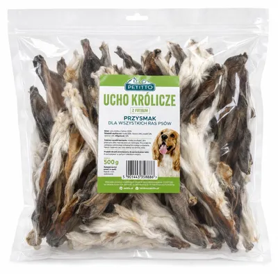 Obrázek produktu pro PETITTO – Králičí uši s kožešinou – 500 g