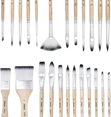 Produktbild von Artecho Pinselset Acrylfarben 24 Verschiedene Größen & Tasche