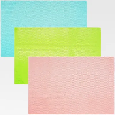 Produktbild von 3 Stück Antibakterielle Kühlschrankmatten Entziehen Feuchtigkeit Matten Abwaschbar und DIY [29cm x 45cm] 3 Blau, Grün, Pink