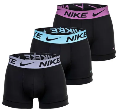 Produktbild von NIKE Herren Boxer Shorts, 3er Pack - Trunks, Dri-Fit Micro, Logobund Schwarz/Blau/Lila XL