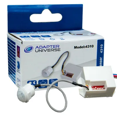 Productafbeelding van Mini inbouw bewegingsmelder PIR 230V, inbouwmontage, infrarood, 800W LED, 360° sensor, detectie