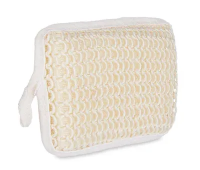 Produktbild von BADESCHWAMM aus Sisal 16,5×11×3cm Weiß-Beige Naturschwamm Duschschwamm Körperschwamm Körper Massage Schwamm 70
