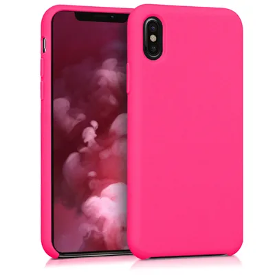 Obrázok produktu pre kwmobile puzdro kompatibilné s puzdrom Apple iPhone X - silikónové puzdro na mobilný telefón - puzdro s mäkkým povrchom - bezdrôtové nabíjanie - neónovo ružové
