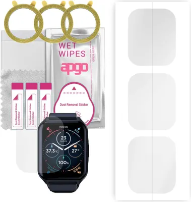 Produktbild von apgo 3 Stück Schutzfolie, klar, kompatibel mit Motorola Moto Watch 70 Smartwatch, Hydrogel Displayschutzfolie mit Positionierhilfe, Displayfolie, robust und kratzfest