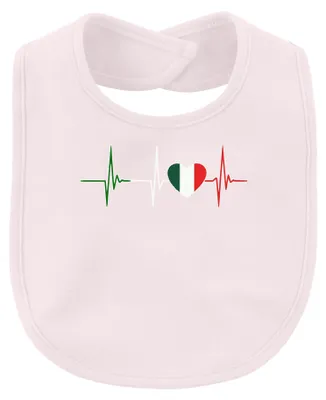 Productafbeelding van Italiaans hart, elektrocardiogram, hart met de Italiaanse vlag, liefhebbersvlag, Romper voor baby's, roze