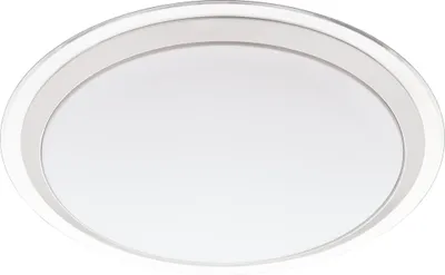 A close-up, studio shot of a modern LED ceiling light.