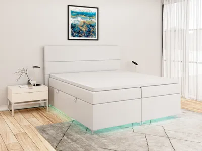 Produktbild von FEDVE Boxspringbett Schlafzimmerbett THIAGO mit 2 Bettkästen, Doppelbett mit Bonell-Matratze und Topper 160x200