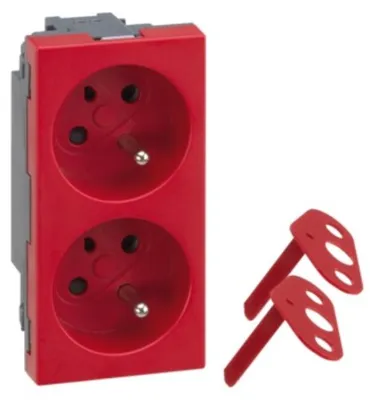 Obrázok produktu pre Simon 50000459-037, Typ E, 2 modul/moduly, Červená, IP20, Univerzálne, CE